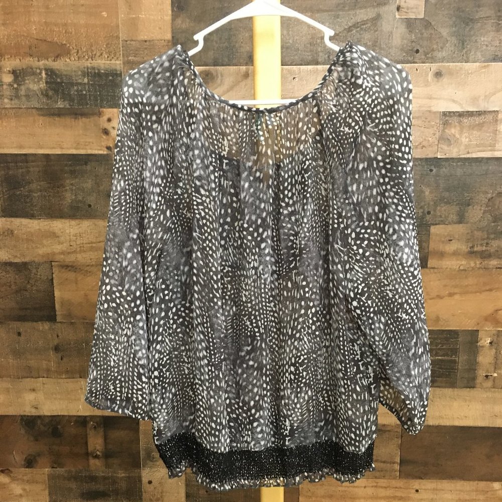 black & white spotted tunic XL